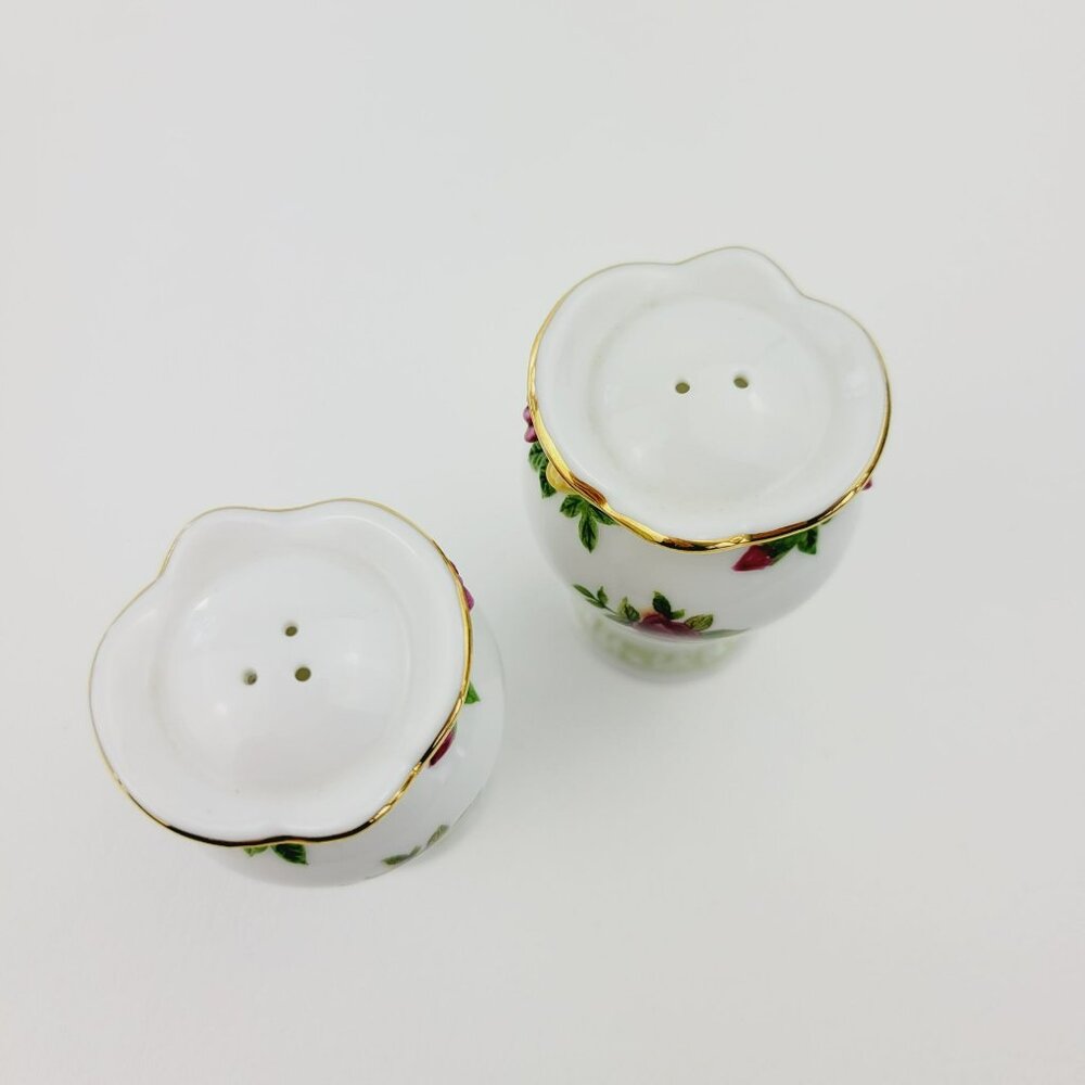Royal Albert 3 Piece Salt, Pepper & Tray Set, Old County Roses, Hard to Find - Picture 6 of 12